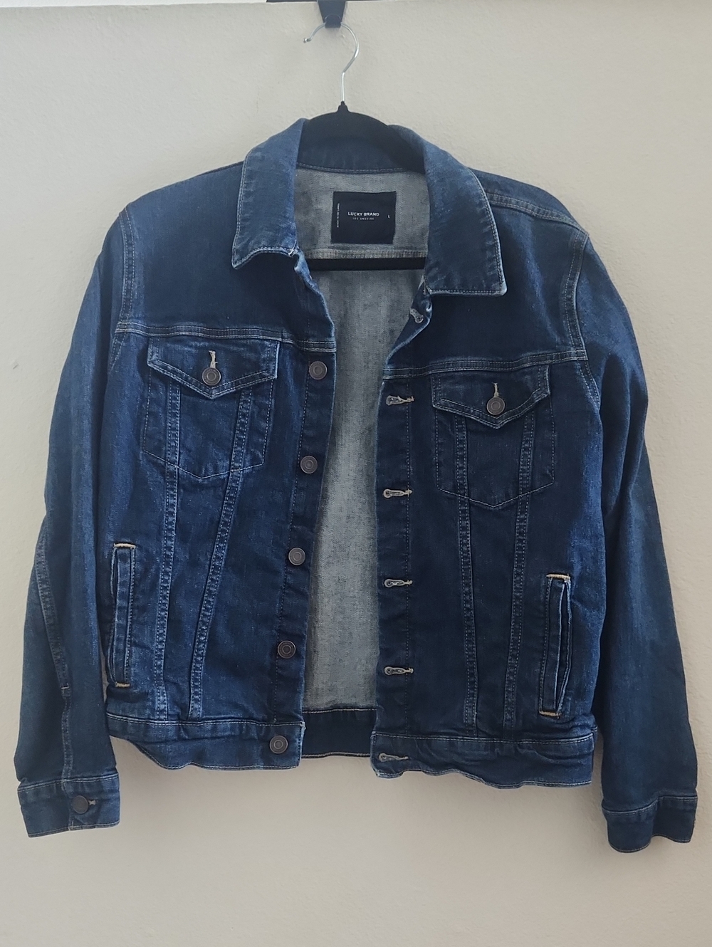Lucky Brand Dark Blue Denim Tomboy Trucker Jacket